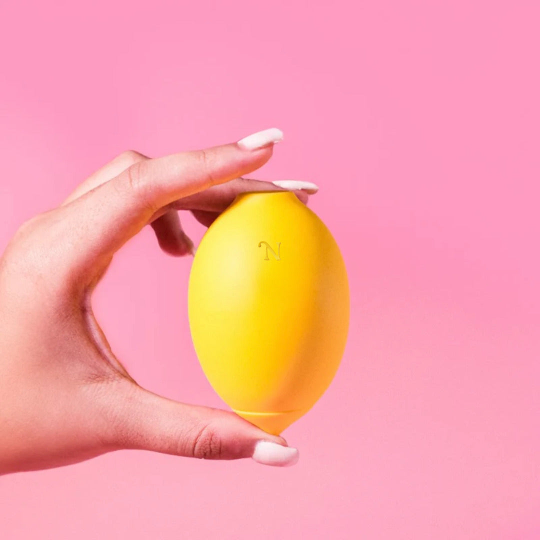 Lemon clitoral vibrator close-up